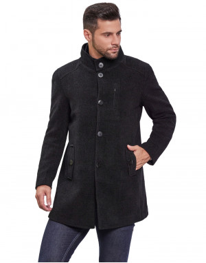 Men Regular Length Coat Dark Night Color